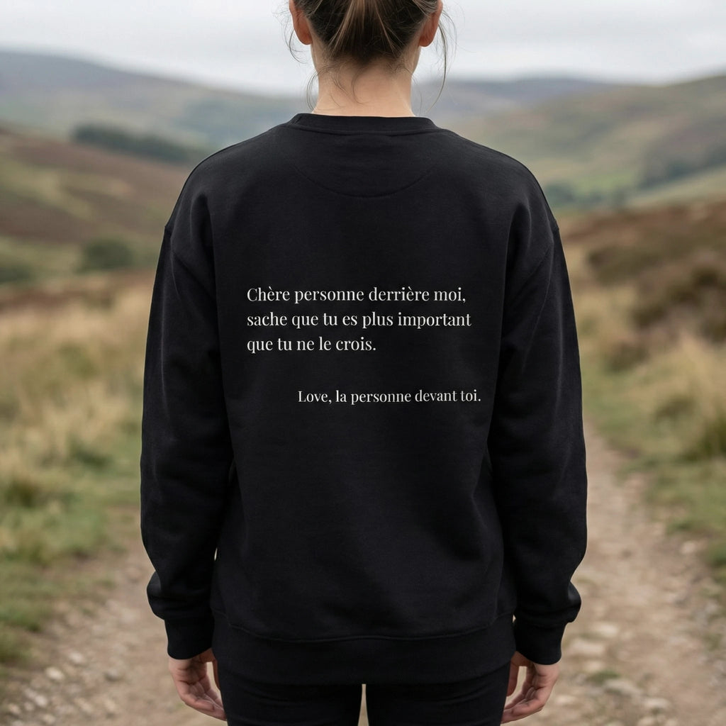 fiche produit stay strong sweatshirt noir message au dos 