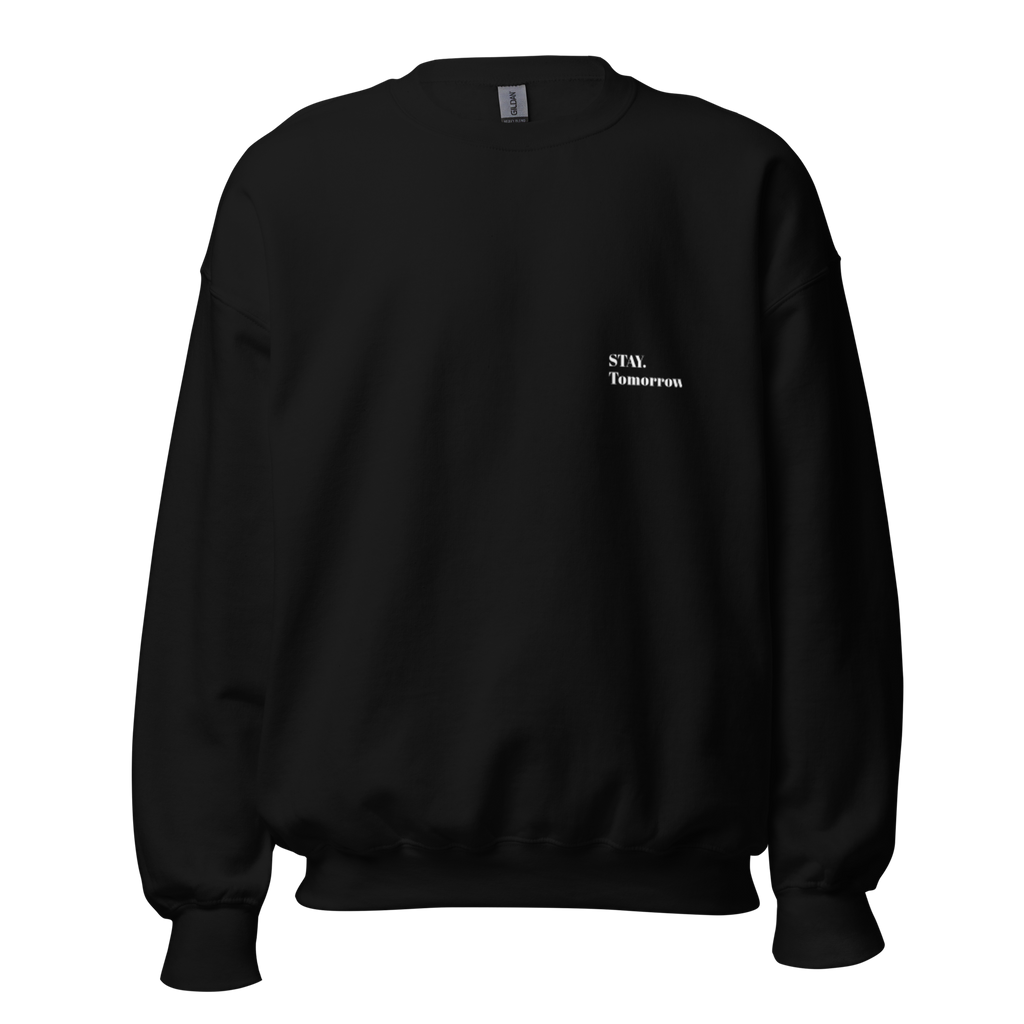 fiche produit stay tomorrow sweatshirt noir face logo