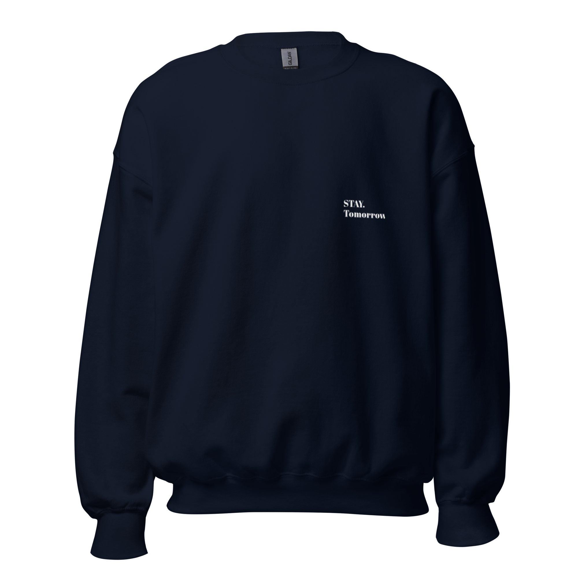 fiche produit stay tomorrow sweatshirt bleu logo face 