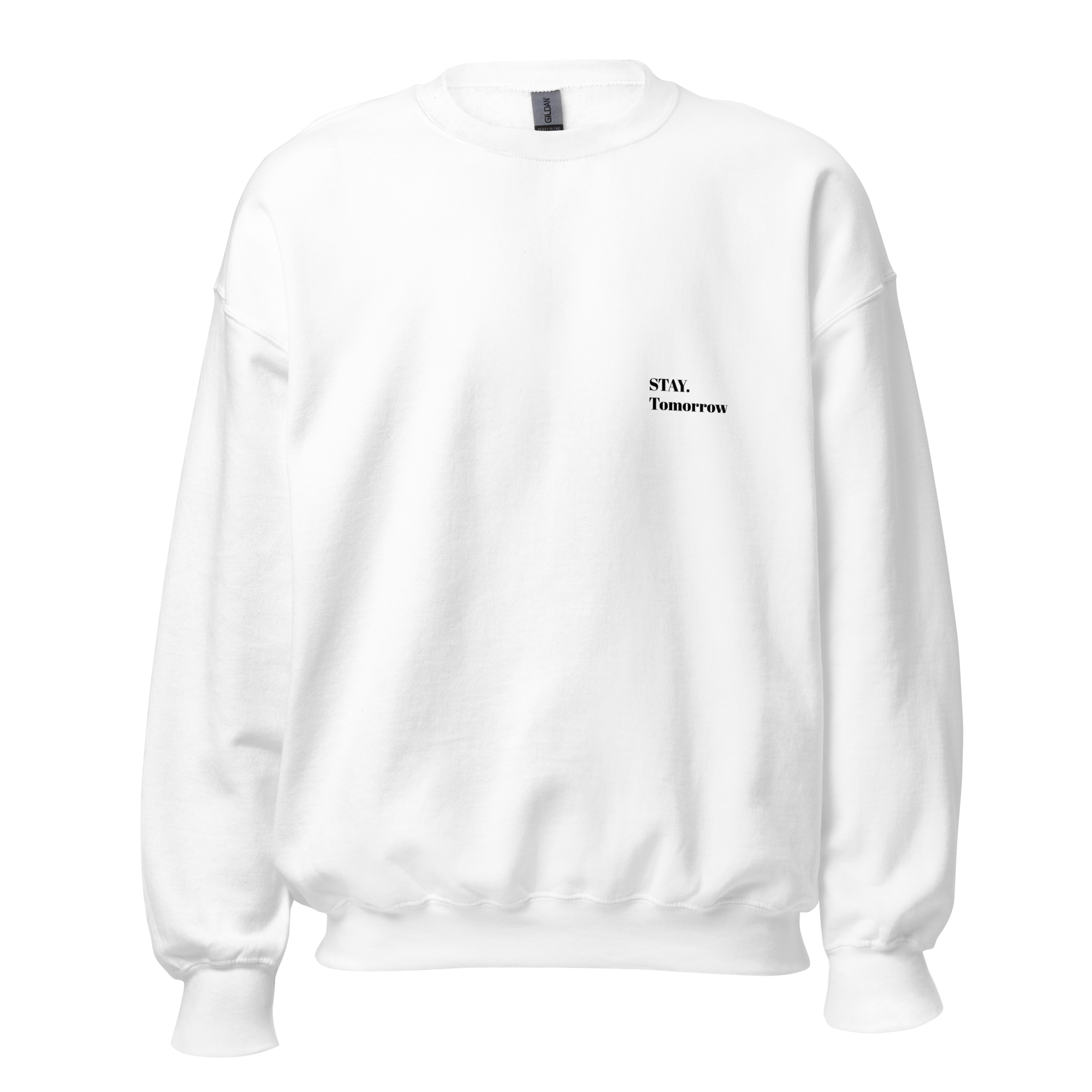 fiche produit stay tomorrow sweatshirt blanc logo face 