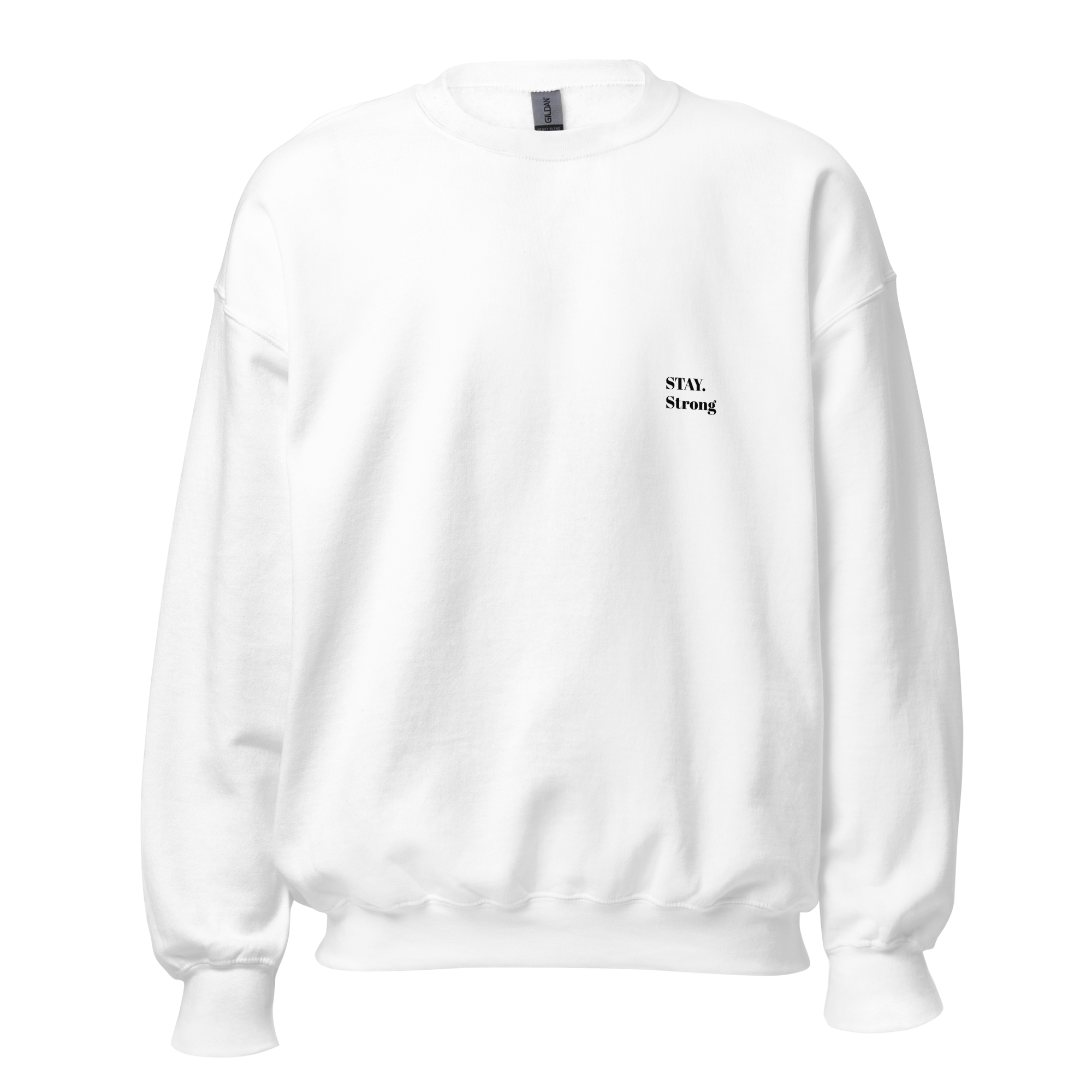 fiche produit stay strong sweatshirt blanc face logo 
