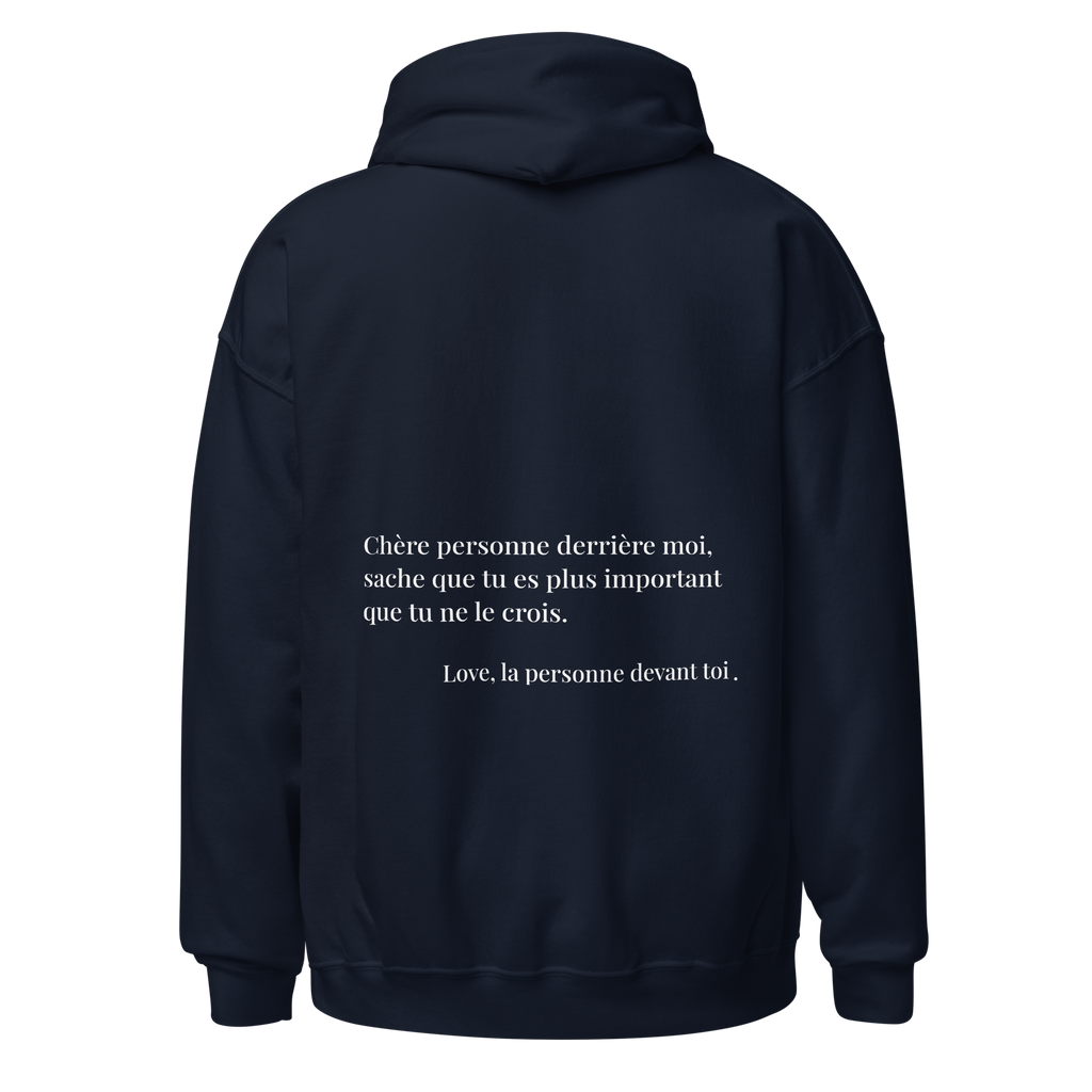 fiche produit stay strong hoodie bleu message au dos