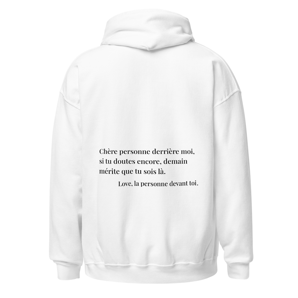 fiche produit stay tomorrow blanc message au dos