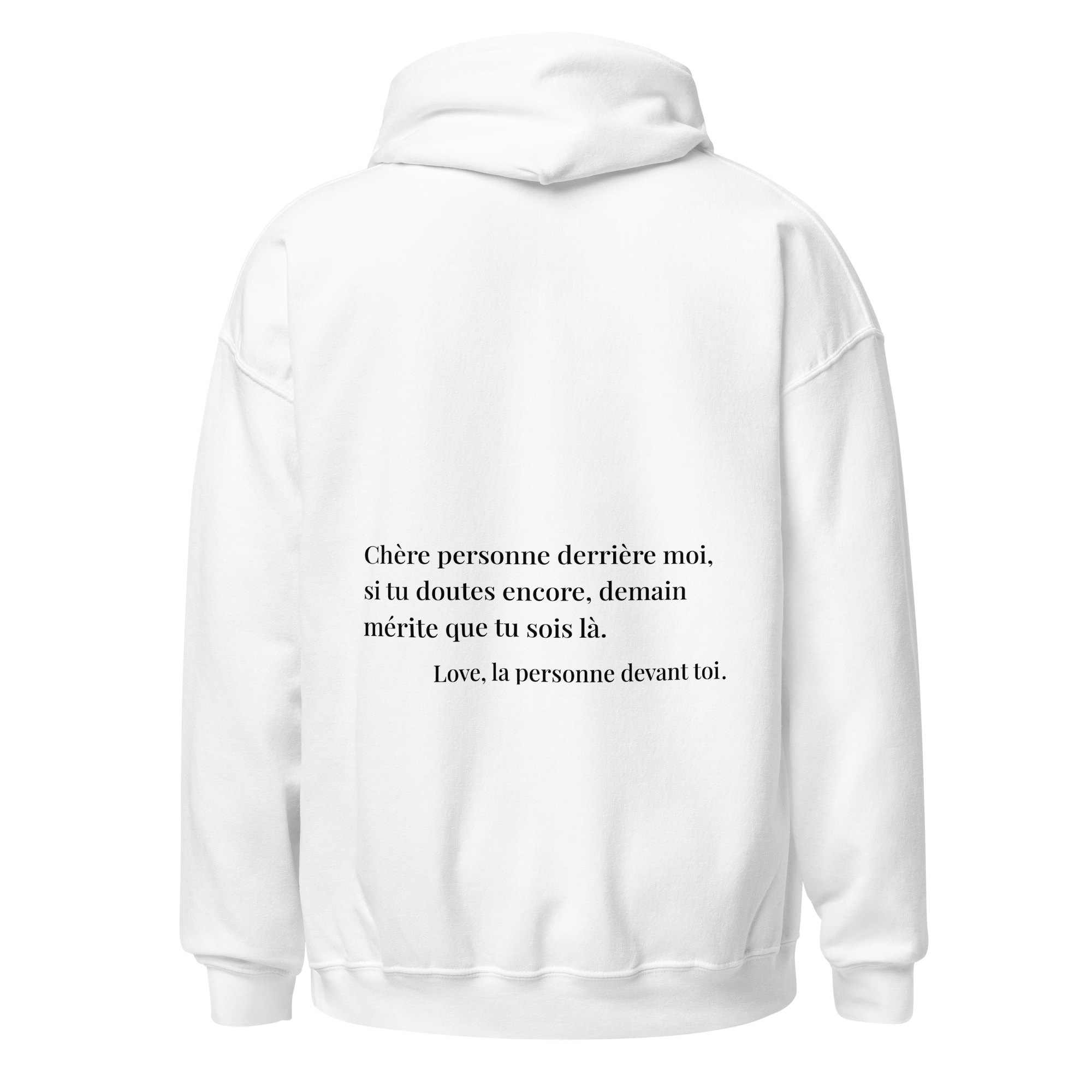 fiche produit stay tomorrow blanc message au dos