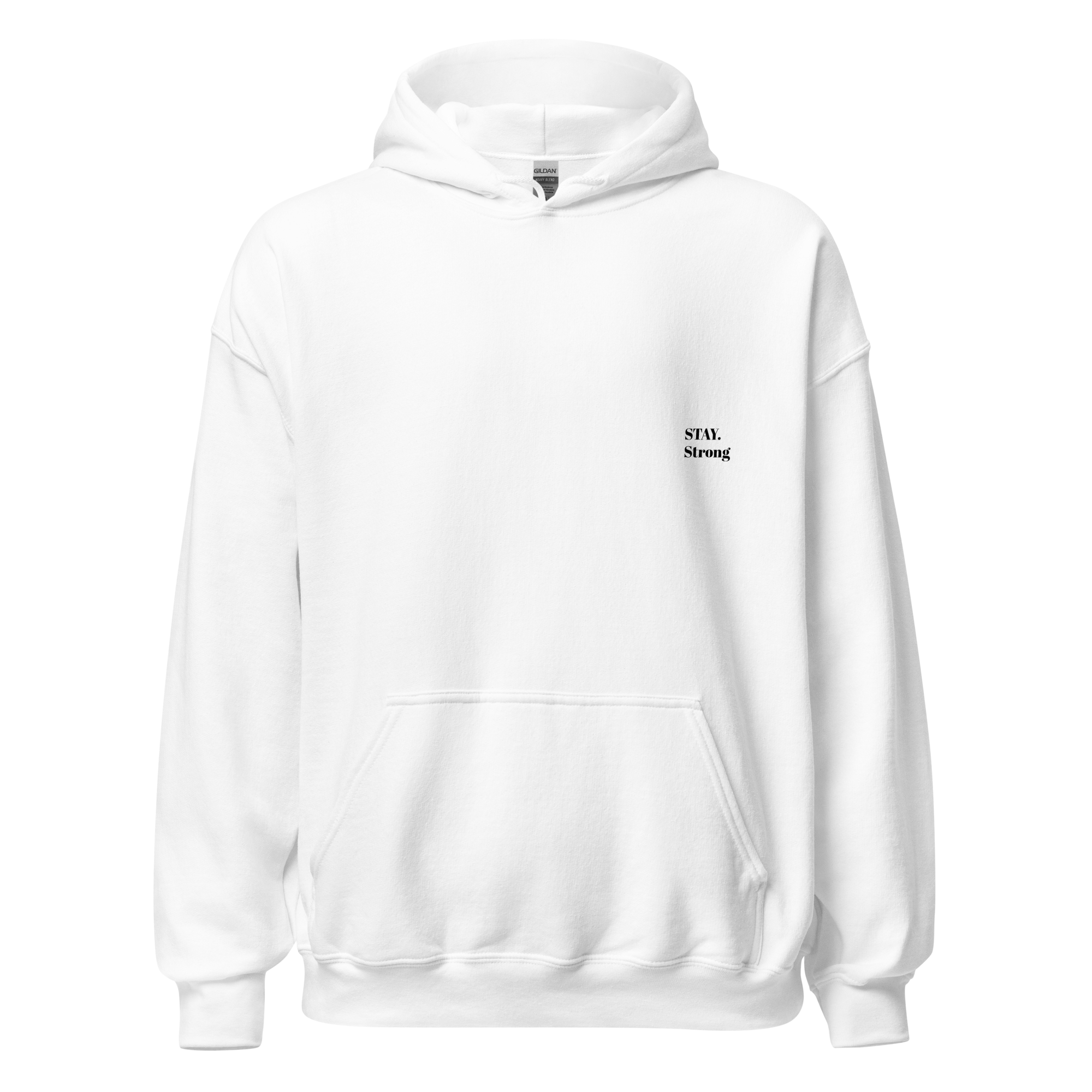 fiche produit stay strong hoodie blanc face logo 