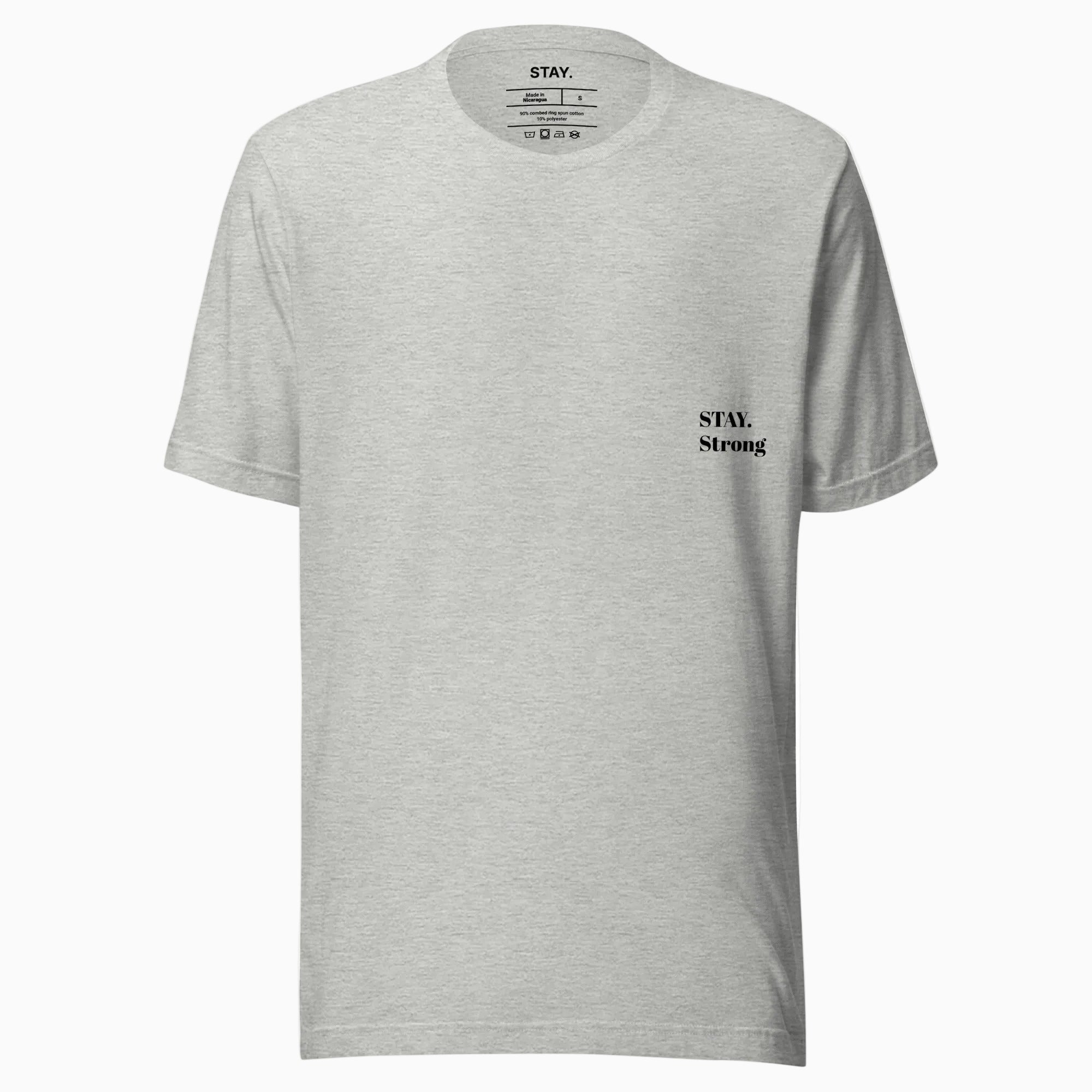 Fiche produit t-shirt gris stay strong Logo