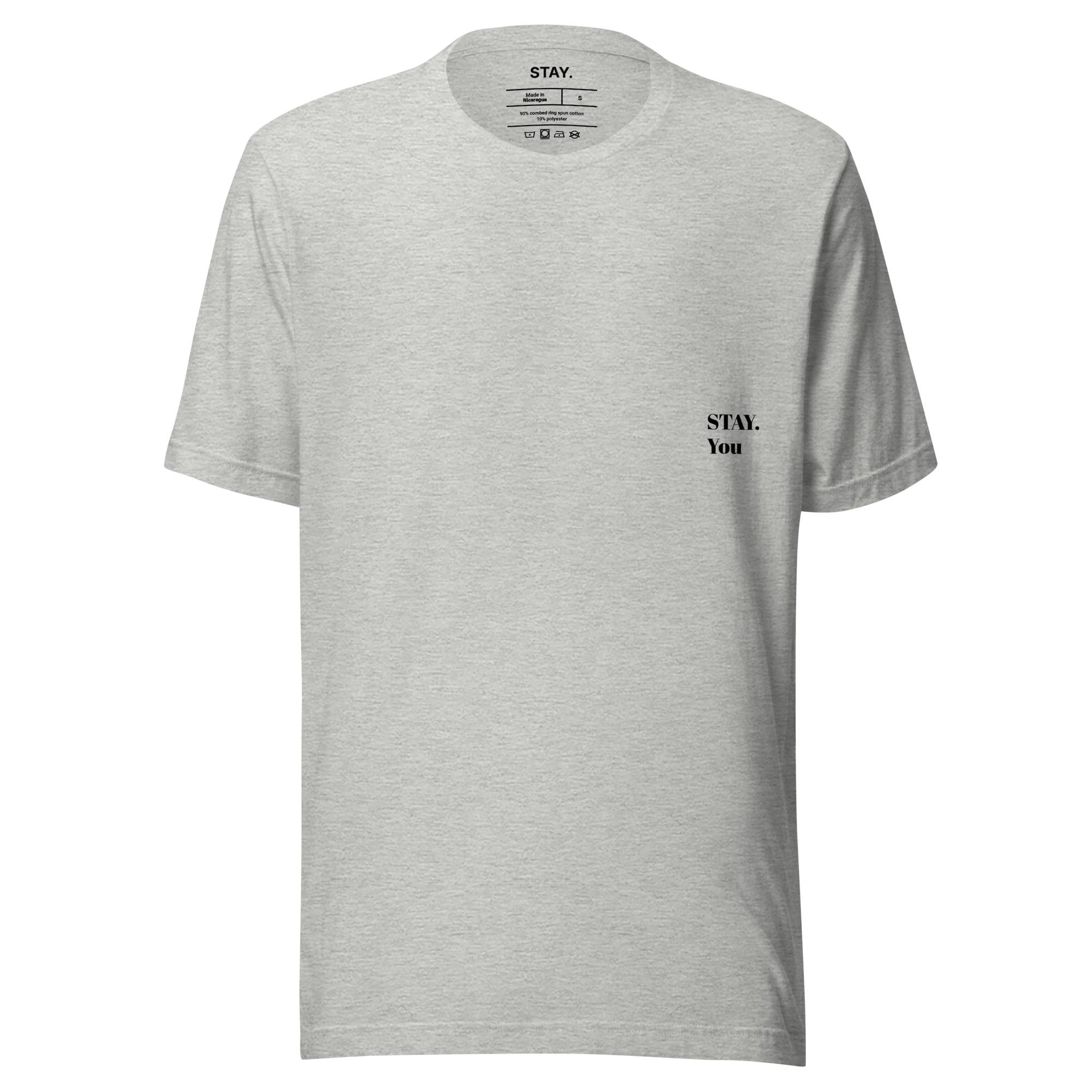 fiche produit stay you t-shirt gris face logo 