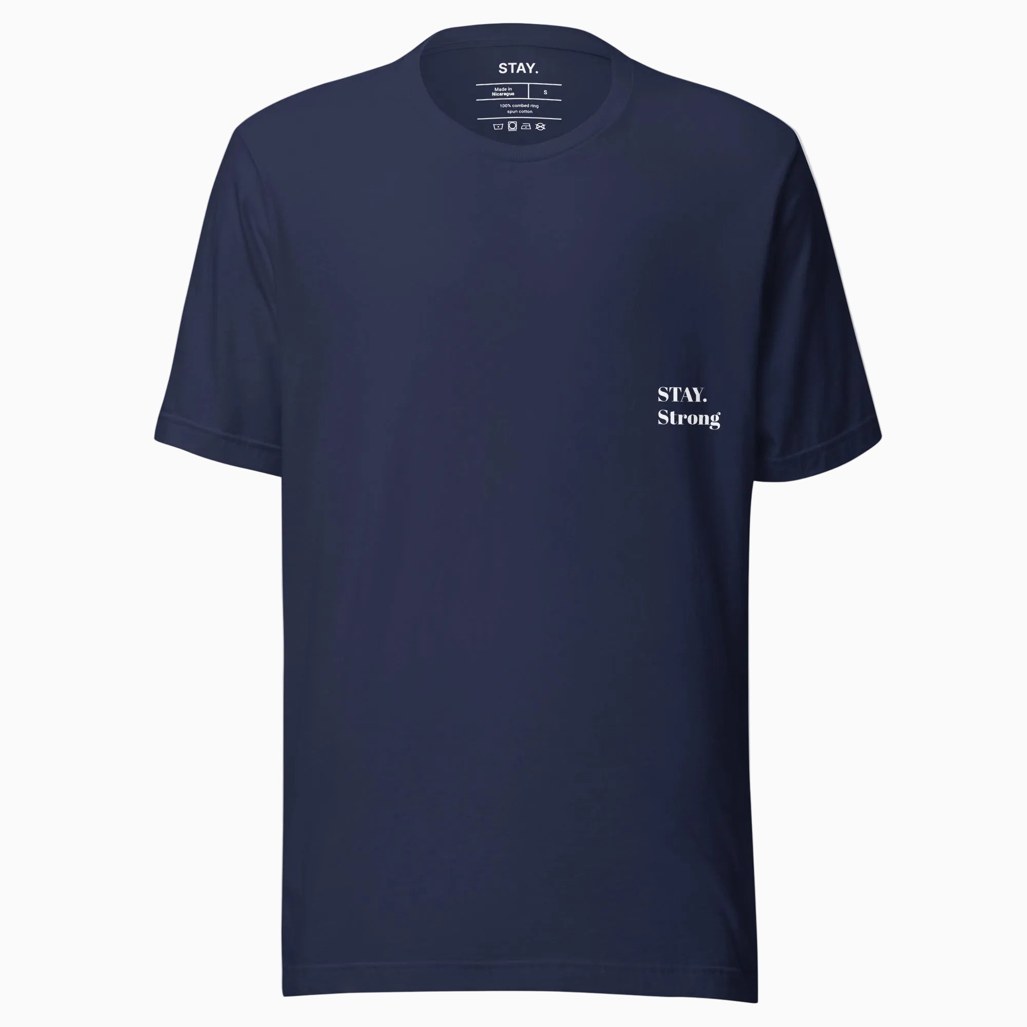 Fiche produit t-shirt bleu stay strong Logo
