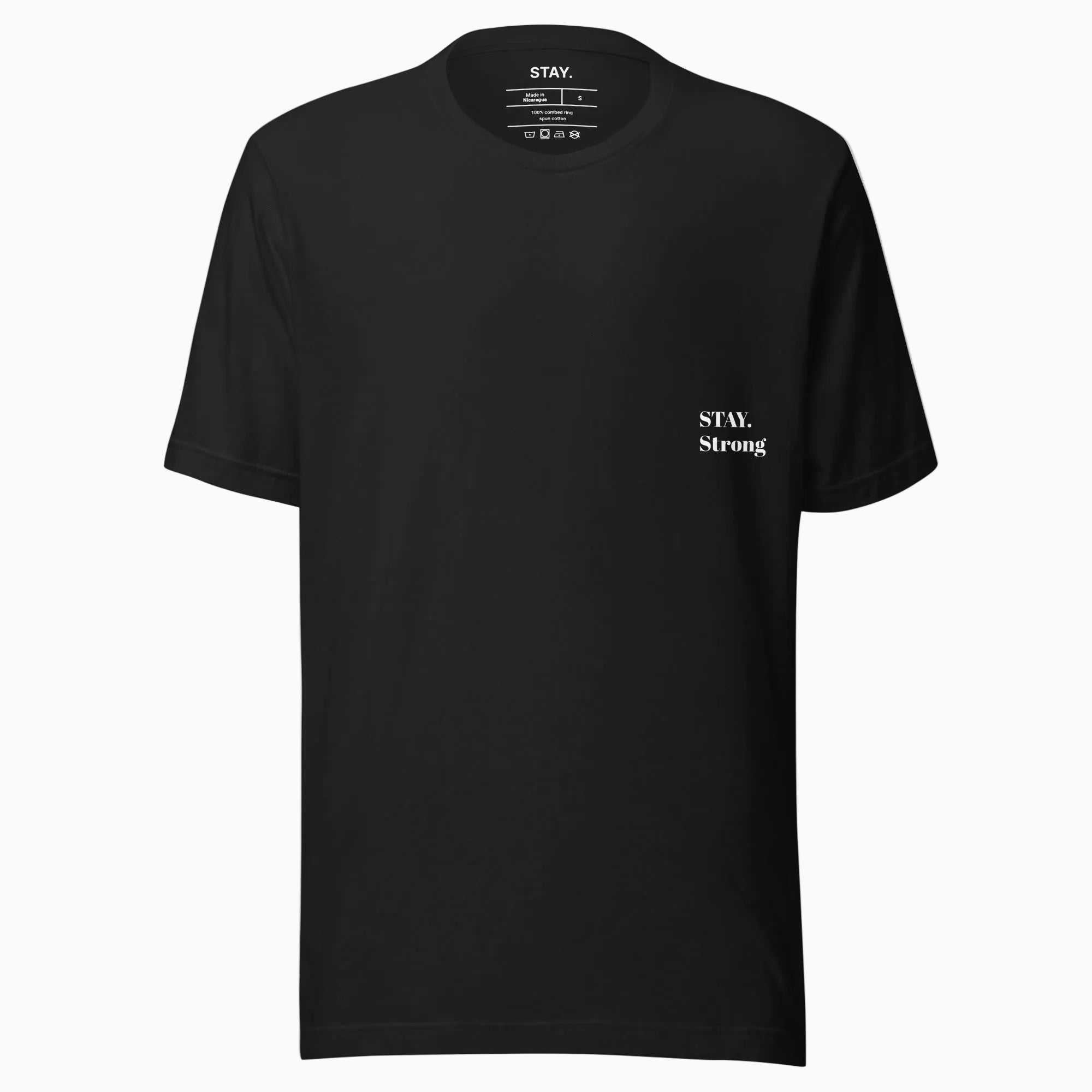 Fiche produit t-shirt noir stay strong Logo