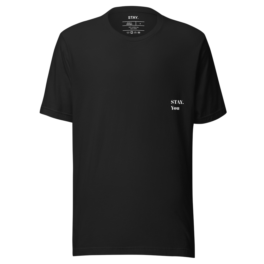 fiche produit stay you t-shirt noir face logo 