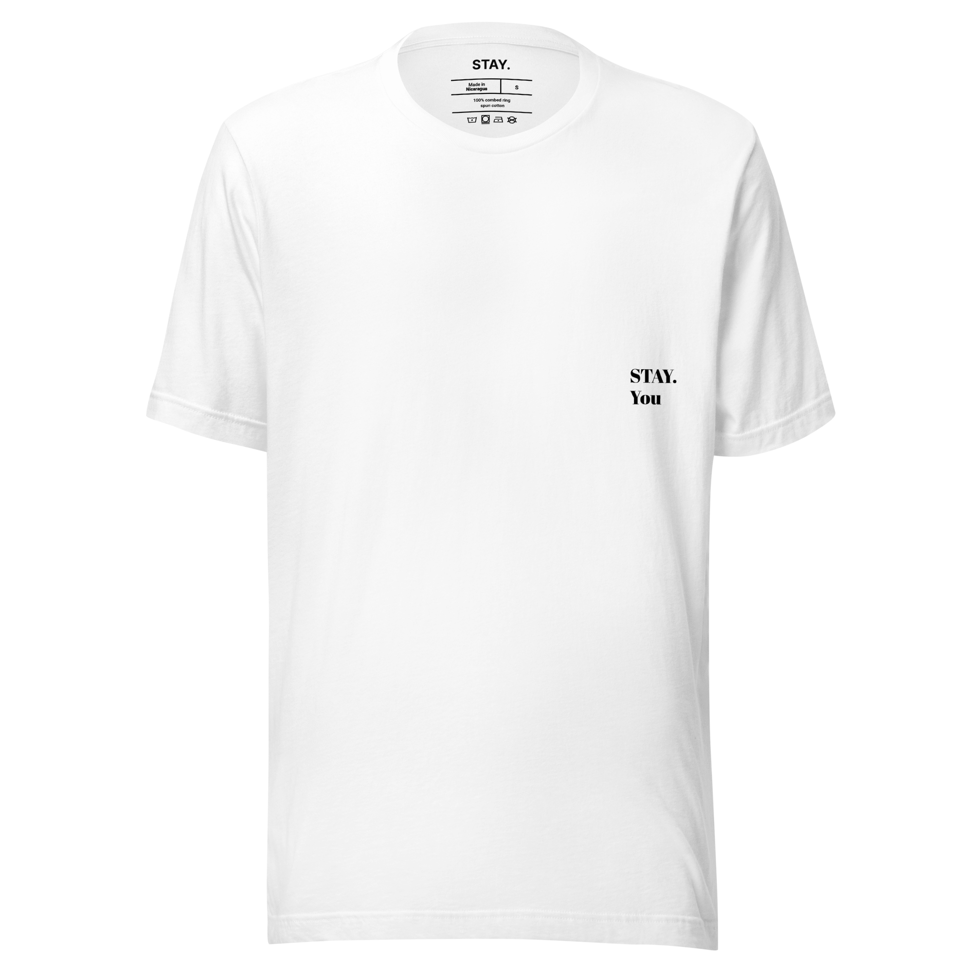 fiche produit stay you t-shirt blanc face logo 